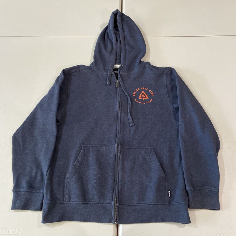 Burton Hoodie Mens M Blue Full Zip Up Sweatshirt Snowboarding Mountain Dew